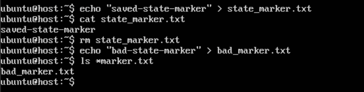 A bad file marker created inside the VM