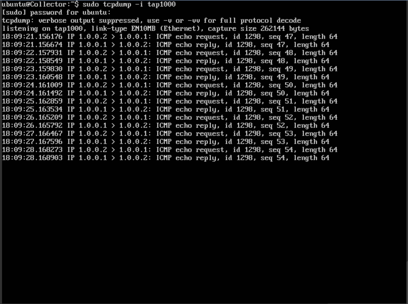 Connector tcpdump traffic