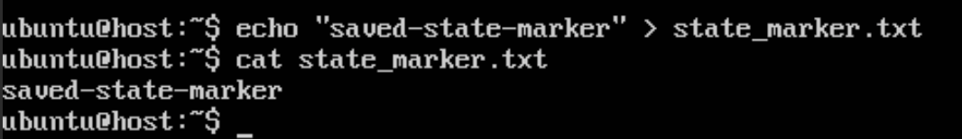 Marker file created inside the VM