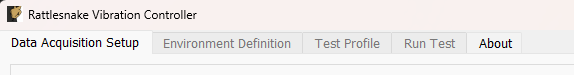 Rattlesnake UI tabs when running a single environment with no system identification phase.