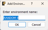 Defining the name of the new environment.