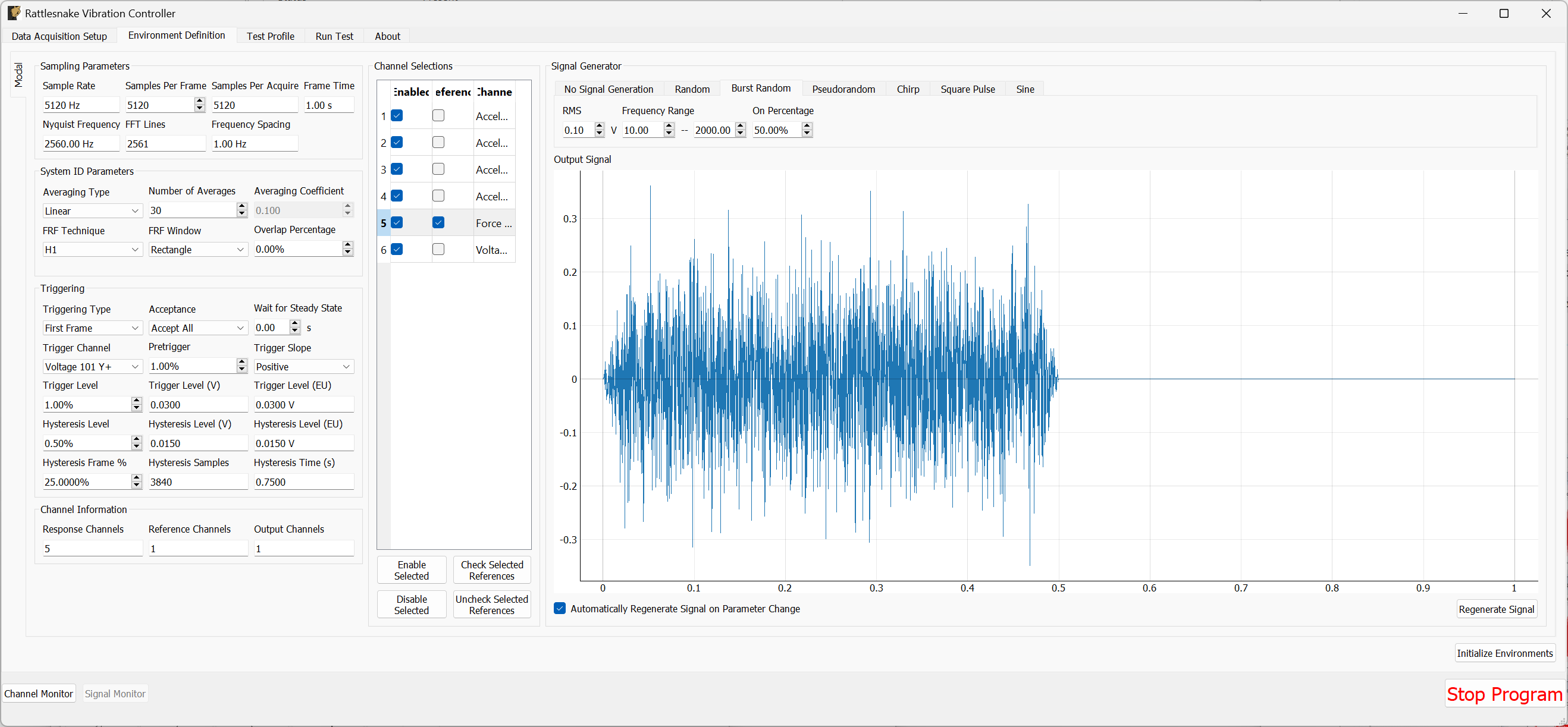 Updated burst random parameters after previewing the initial guess at the parameters.