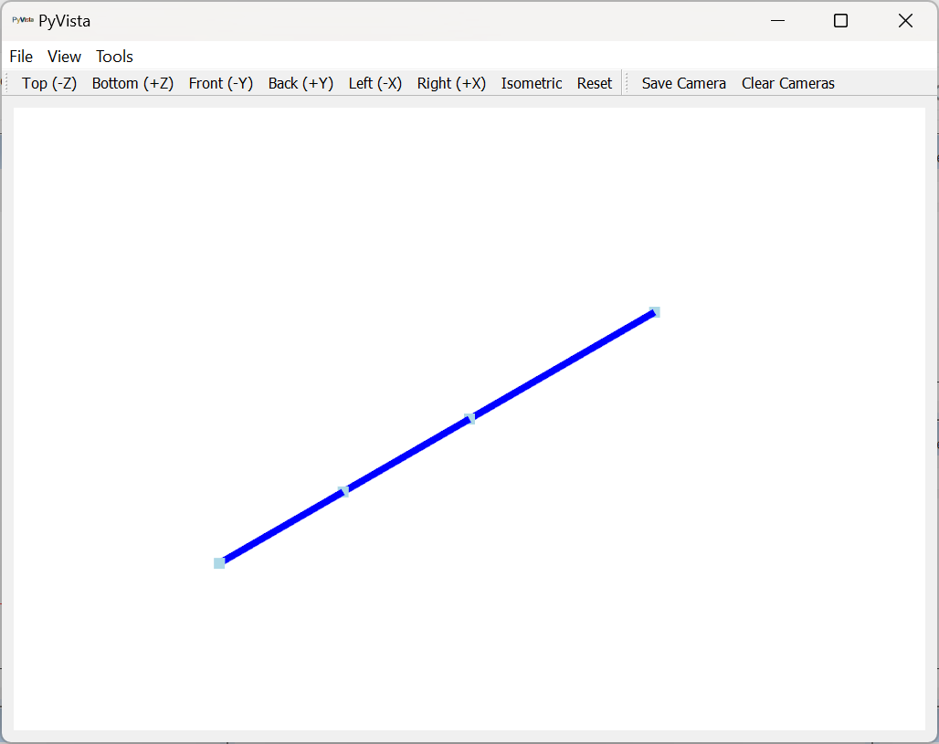 Geometry used to plot mode shapes in the modal test.