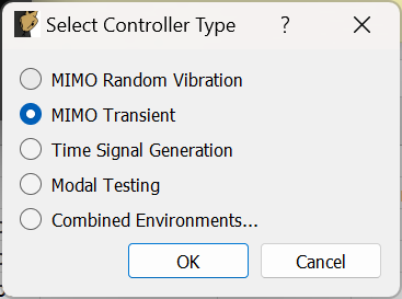 Selecting the MIMO Transient environment