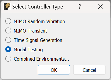 Selecting the Modal Environment in Rattlesnake