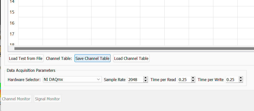 Saving out an empty channel table to fill out for the test.