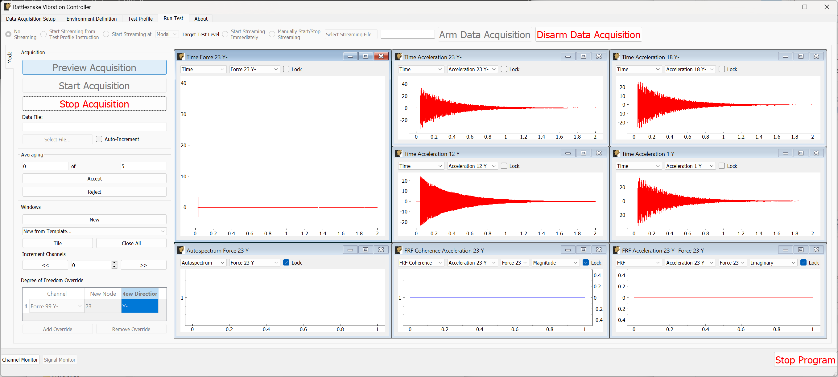 Data acquisition triggered, waiting for acceptance or rejection of the measurement.