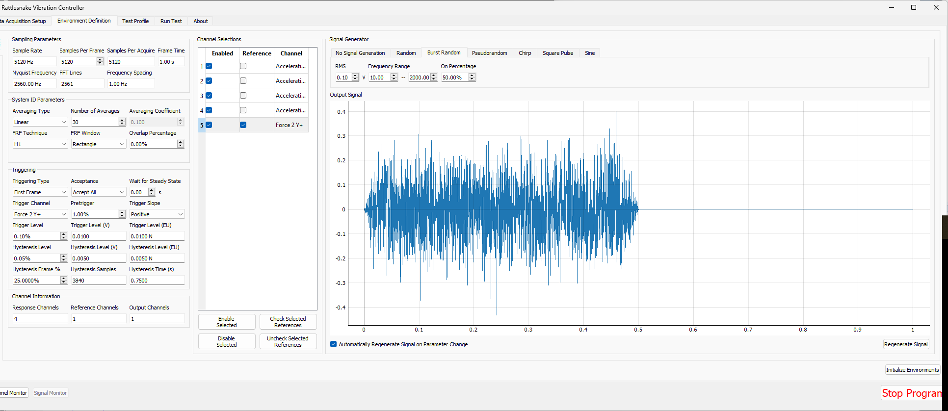 Updated burst random parameters after previewing the initial guess at the parameters.