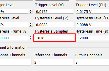 Hysteresis Samples Number of samples that the trigger channel must be below the Hysteresis level. This property is read only and shown for the user’s convenience.