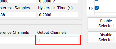 Output Channels Number of excitation channels in the current test.