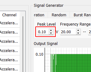 Chirp Peak Level Peak level of the chirp signal