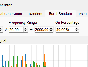 Burst Random Maximum Frequency Maximum frequency of the burst excitation.