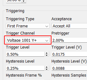 Trigger Channel Select the channel to use as a trigger.