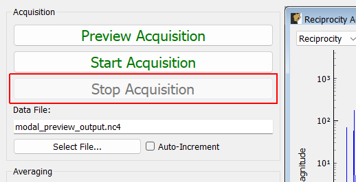 Stop Acquisition Stops the currently active acquisition.