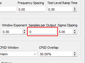 Samples per Output Number of new samples generated by each realization taking into account the overlap with the previous realization.