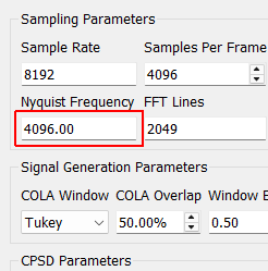 Nyquist Frequency The Nyquist Frequency is the highest frequency that can be analyzed using frequency domain techniques. It is the Sample Rate / 2.