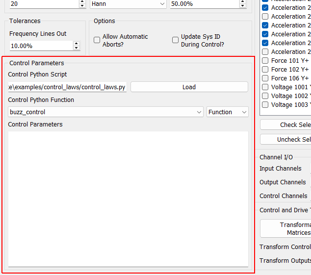 Control Parameters