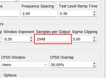 Samples per Output Number of new samples generated by each realization taking into account the overlap with the previous realization.