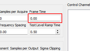 Frame Time Time to acquire each measurement frame in seconds. This is the Samples per Frame divided by the Sample Rate.