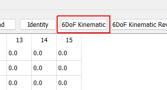 Response Transformation 6DoF Kinematic Sets the response transformation matrix to a kinematic transformation matrix based on a typical 6-DoF shaker configuration, such as that found in the Team Tensor shaker.