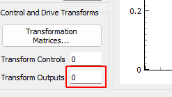 Transform Outputs A display showing the number of virtual excitation channels in the environment due to transformation matrices applied to the physical excitation channels.