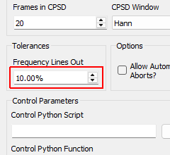 Frequency Lines Out Percentage of control frequency lines that can fall outside of limits before triggering warnings/aborts.