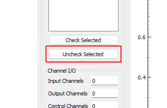 Uncheck Selected When clicked, any selected channels in the Control Channels list will be unchecked, and therefore not used as control channels in the environment.