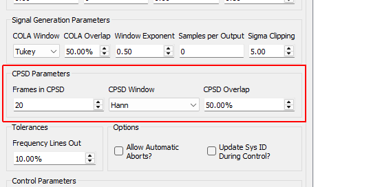 CPSD Parameters Settings