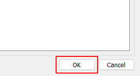 OK Saves the transformation matrices to the environment