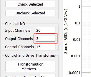 Output Channels A display showing the total number of physical channels this environment is outputting to excitation devices such as vibration shakers.