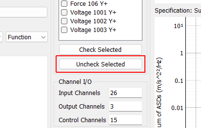 Uncheck Selected When clicked, any selected channels in the Control Channels list will be unchecked, and therefore not used as control channels in the environment.