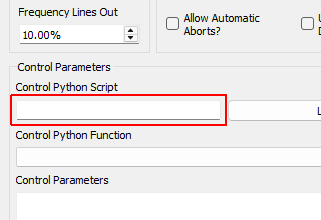 Control Python Script Python script used to specify the control law.