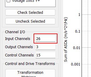 Input Channels A display showing the total number of physical channels this environment is measuring, including excitation channels and control channels.