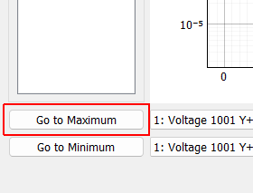 Go to Maximum Excitation Shows the excitation channel with the largest voltage