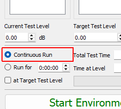 Continuous Run Run the environment until it is manually stopped.