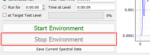 Stop Environment Stops the environment manually