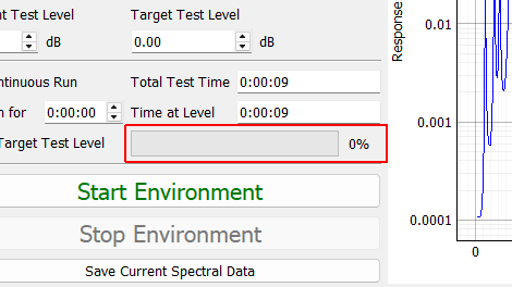 Environment Progress When the bar reaches 100%, the environment will stop automatically. Will not be active during a continuous run.