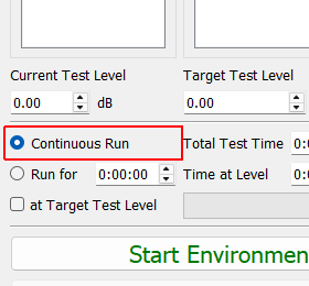 Continuous Run Run the environment until it is manually stopped.