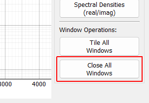 Close All Windows Closes all visualization windows