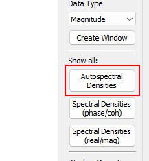 Show All Autospectral Densities Show Autospectral Densities (ASDs) for all control channels. This will create a window for every channel in the test.