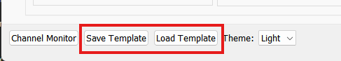 View of the Channel Monitor dialog box showing several channels that have reached the “warning” level (highlighted yellow) and one channel that has reached the “abort” level (highlighted red).