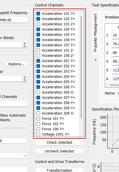 Control Channels Channels that are checked will be used as the control channels for this environment. The control channels should be ordered in the specification the same way they are ordered in this list.
