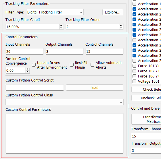 Control Parameters