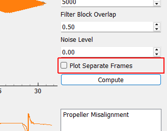 Plot Separate Frames If selected, the plots will show each frame of data as a separate color so end effects can be more easily identifier.  If not selected, a single plot curve will be shown, which is more computationally efficient.