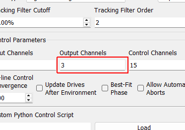 Output Channels A display showing the total number of physical channels this environment is outputting to excitation devices such as vibration shakers.