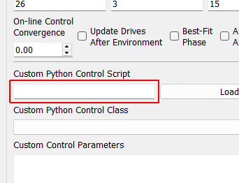 Control Python Script Python script used to specify the control law.