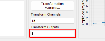 Transform Outputs A display showing the number of virtual excitation channels in the environment due to transformation matrices applied to the physical excitation channels.