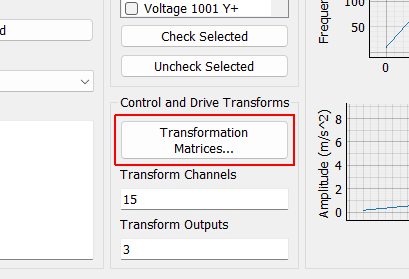 Transformation Matrices... Open the transformation matrix dialog to allow specification of transformations to virtual control or virtual excitation channels.