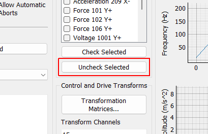Uncheck Selected When clicked, any selected channels in the Control Channels list will be unchecked, and therefore not used as control channels in the environment.