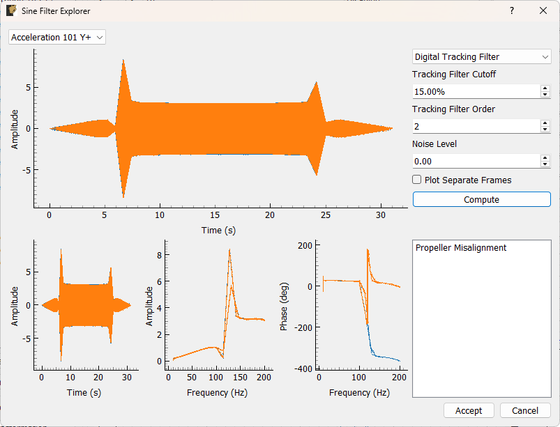 The Filter Explorer dialog box that allows users to understand the effect of their tracking filter choices.